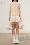 Renaissance Renaissance 24 Autumn/Winter Pleated Tulle T-shirt Top RNS-CLARA-BUTTER YELLOW CLARA